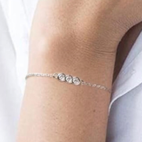 3 Stone Carat Diamond Moissanite Solitaire Dainty Chain Adjustable Bolo Bracelet - Picture 8 of 10